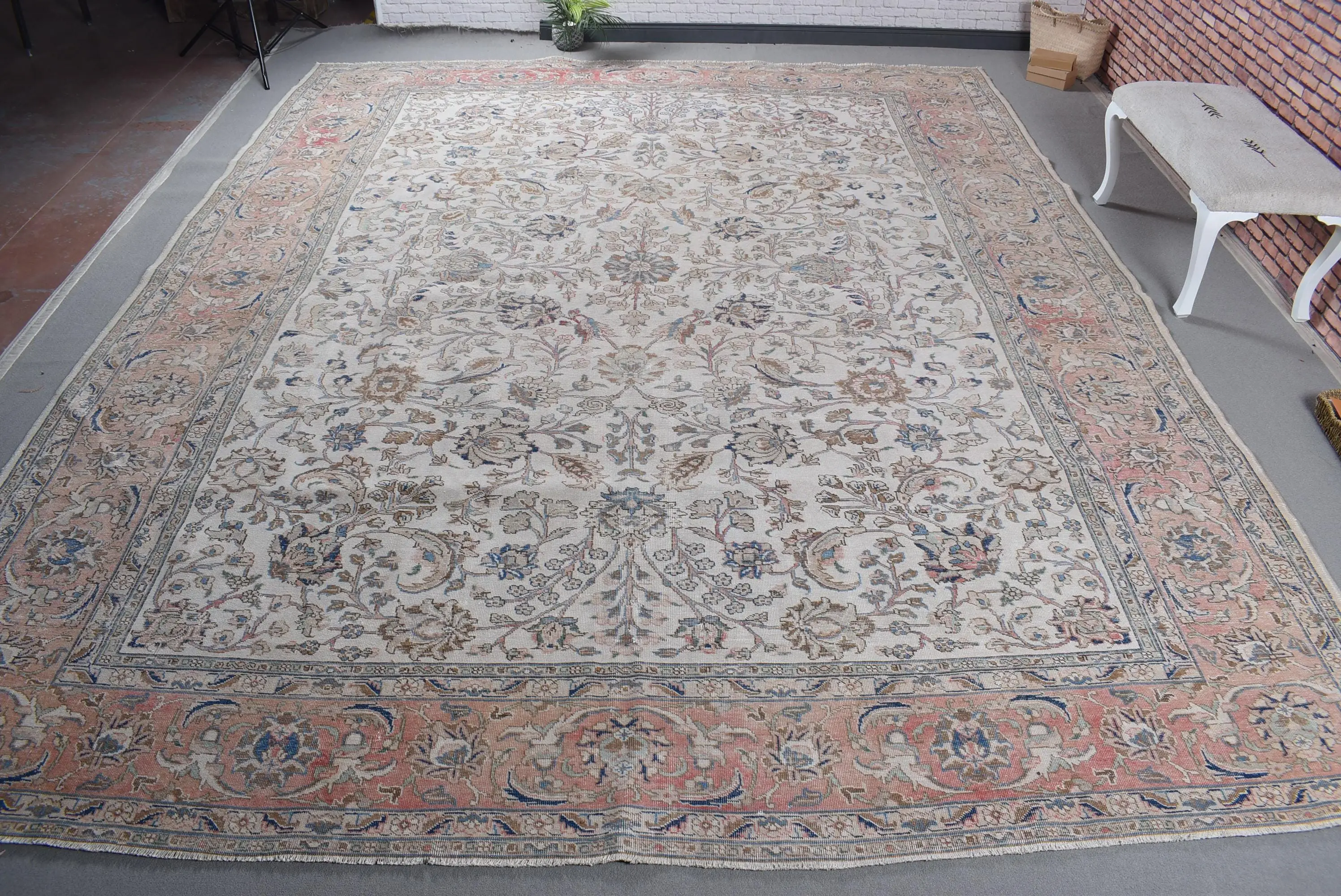 Türkischer Übergröße Teppich, 11,1x13,6 ft Vintage Teppich, blauer marokkanischer Wollteppich - 1