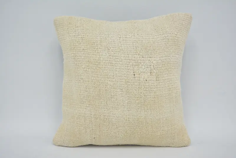 12x12 Beige Cushion Case, Handmade Kilim Cushion, Bench Pillow Case, Pillow Sham, Ethnical Kilim Rug Pillow, Boho Pillow Sham Cover - 1