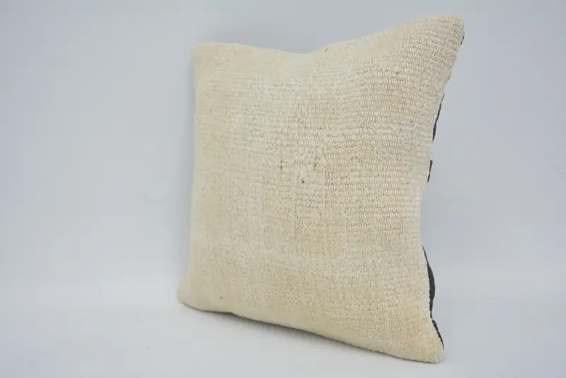 12x12 Beige Cushion Case, Handmade Kilim Cushion, Bench Pillow Case, Pillow Sham, Ethnical Kilim Rug Pillow, Boho Pillow Sham Cover - 4