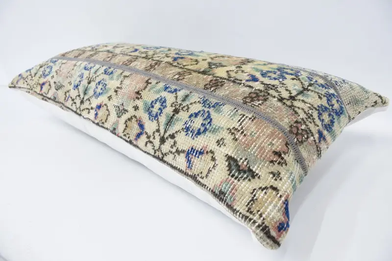 Outdoor Pillow Sham, Kilim Pillow Cover, Office Chair Pillow Sham, 16x36 Beige Cushion, Pillow for Sofa, Pillow Sham, Kilim Pillow - 5