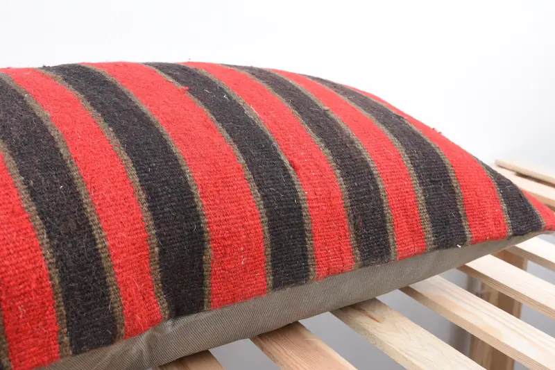 16x36 Red Pillow Case, Turkish Kilim Pillow, Muted Cushion Cover, Pillow Cover, Ottoman Cushion Case, Home Decor Pillow, Ethnical Kilim Rug Pillow - 7