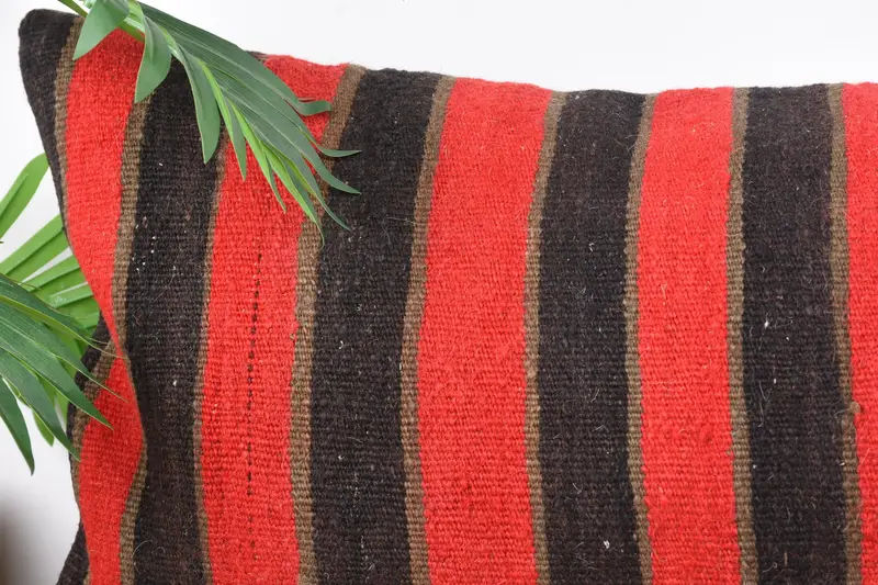 16x36 Red Pillow Case, Turkish Kilim Pillow, Muted Cushion Cover, Pillow Cover, Ottoman Cushion Case, Home Decor Pillow, Ethnical Kilim Rug Pillow - 2