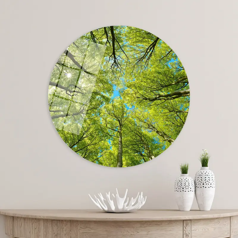 エレガントな木の枝キャンバスプリント - 自然の緑の抱擁