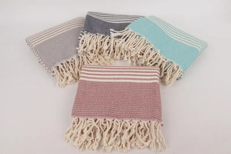 Bridal Shower Favors, Handmade Turkish Towel, Scarf Towel, Turkish Towel USA, Sand-free towel, Boyfriend Christmas Gift, 68x40 Cotton Striped Towel - 2