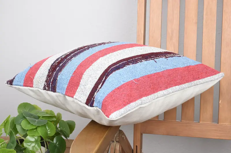 Turkish Pillow, Kilim Cushion Sham, Gift Pillow, Pillow Sham, Vintage Kilim Pillow Pillow, Designer Throw Pillow Cover, 16x16 White Pillow Case - 6