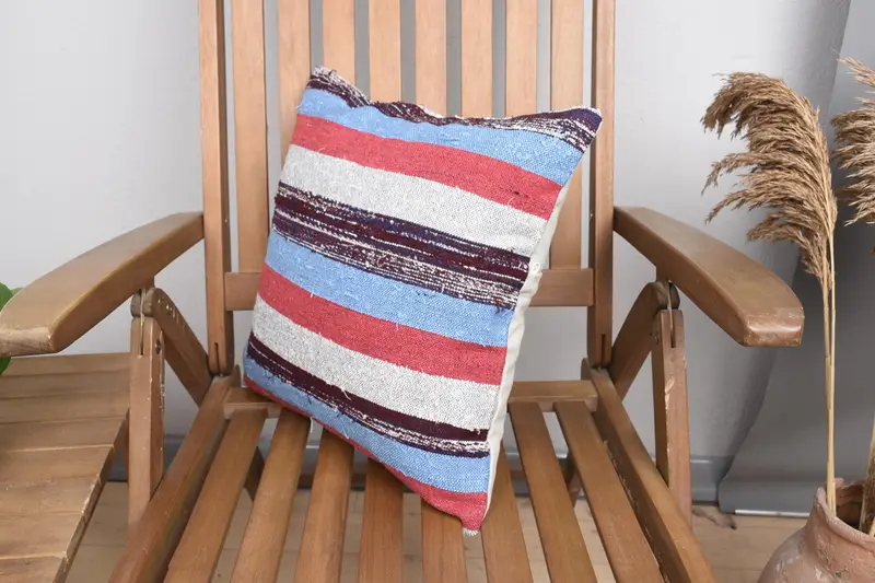 Turkish Pillow, Kilim Cushion Sham, Gift Pillow, Pillow Sham, Vintage Kilim Pillow Pillow, Designer Throw Pillow Cover, 16x16 White Pillow Case - 3