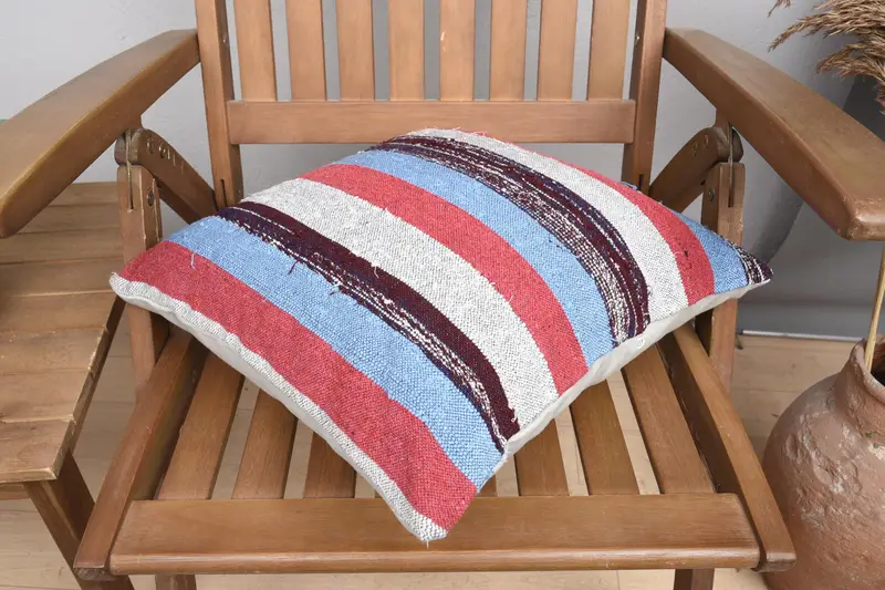 Turkish Pillow, Kilim Cushion Sham, Gift Pillow, Pillow Sham, Vintage Kilim Pillow Pillow, Designer Throw Pillow Cover, 16x16 White Pillow Case - 4