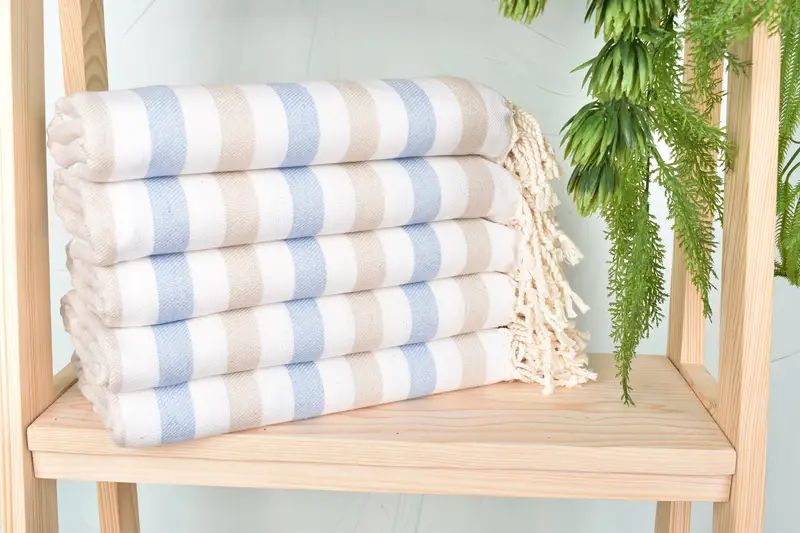 Personalized Bridesmaid Gift, Quick-Dry Beach Towel, Organic Beach Towel, Bachelor Gifts, Yoga Towel, 70x40 Cotton Striped Towel, Wedding Gift Ideas - 2
