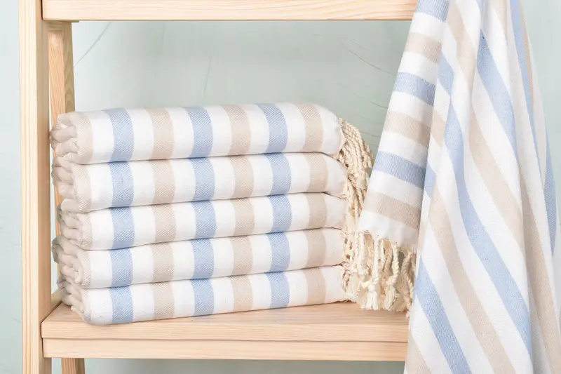 Personalized Bridesmaid Gift, Quick-Dry Beach Towel, Organic Beach Towel, Bachelor Gifts, Yoga Towel, 70x40 Cotton Striped Towel, Wedding Gift Ideas - 1