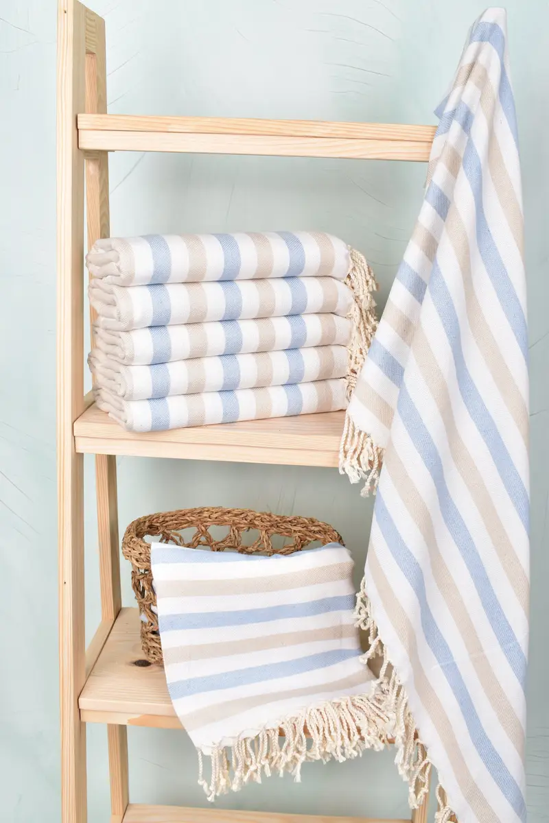 Personalized Bridesmaid Gift, Quick-Dry Beach Towel, Organic Beach Towel, Bachelor Gifts, Yoga Towel, 70x40 Cotton Striped Towel, Wedding Gift Ideas - 3