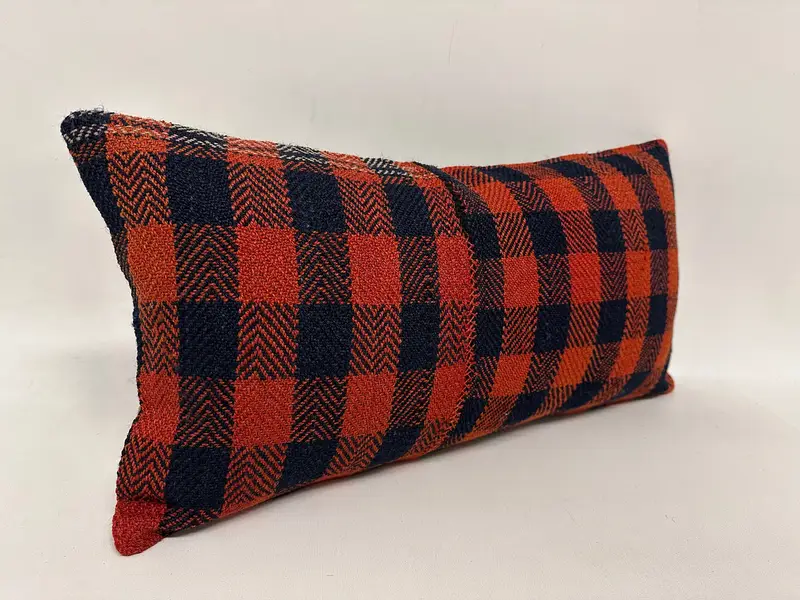 Home Decor Pillow, Vintage Kilim Throw Pillow, Bench Cushion Cover, Pillow, Authentic Pillow Cover, 12x24 Orange Pillow Case, Antique Pillows - 4