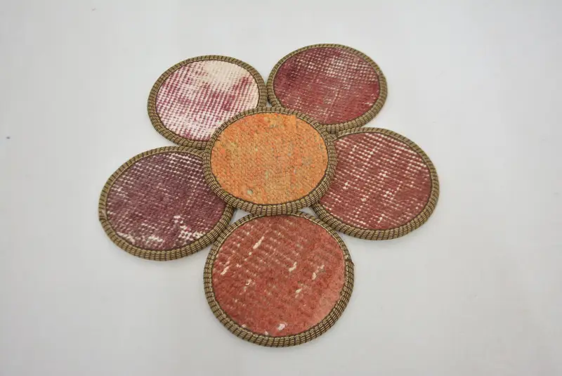 Conjunto de posavasos rojos y naranjas, posavasos únicos para bebidas Boho