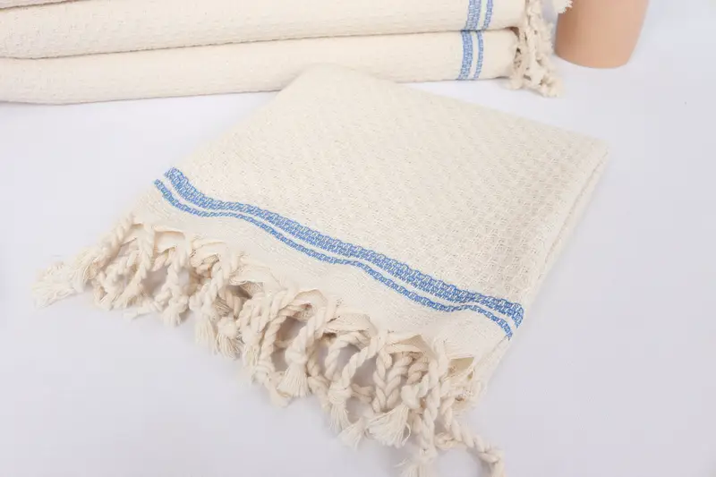 Monogram Kitchen Towel, Summer Gift, Bathroom Towels, Spa Gift, First Wedding Anniversary Gift, Small Bath Towels, 38x18 Cotton Striped Towel - 5