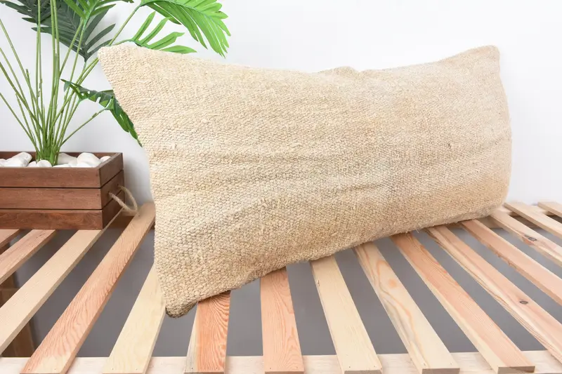 Morroccon Kilim Cushion Pillow Cover, Turkish Kilim Pillow, Interior Designer Pillow, 16x36 Beige Pillow, Pillow Sham, Kilim Pillow Cover - 4