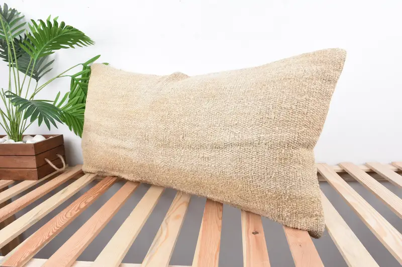 Morroccon Kilim Cushion Pillow Cover, Turkish Kilim Pillow, Interior Designer Pillow, 16x36 Beige Pillow, Pillow Sham, Kilim Pillow Cover - 5