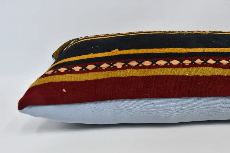 Boho Pillow, Antique Pillows, Cushion, 16x48 Brown Pillow, Throw Kilim Pillow, Living Room Throw Pillow Case, Sofa Bolster Pillow Cover - 6