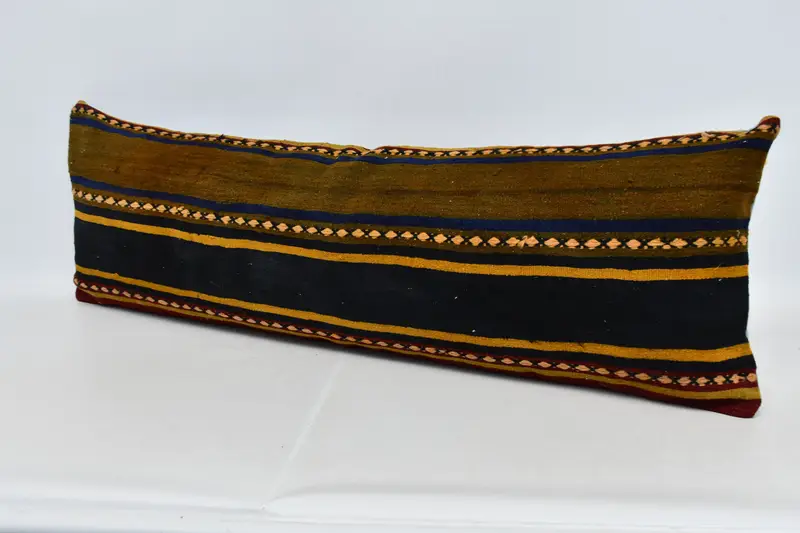 Boho Pillow, Antique Pillows, Cushion, 16x48 Brown Pillow, Throw Kilim Pillow, Living Room Throw Pillow Case, Sofa Bolster Pillow Cover - 4