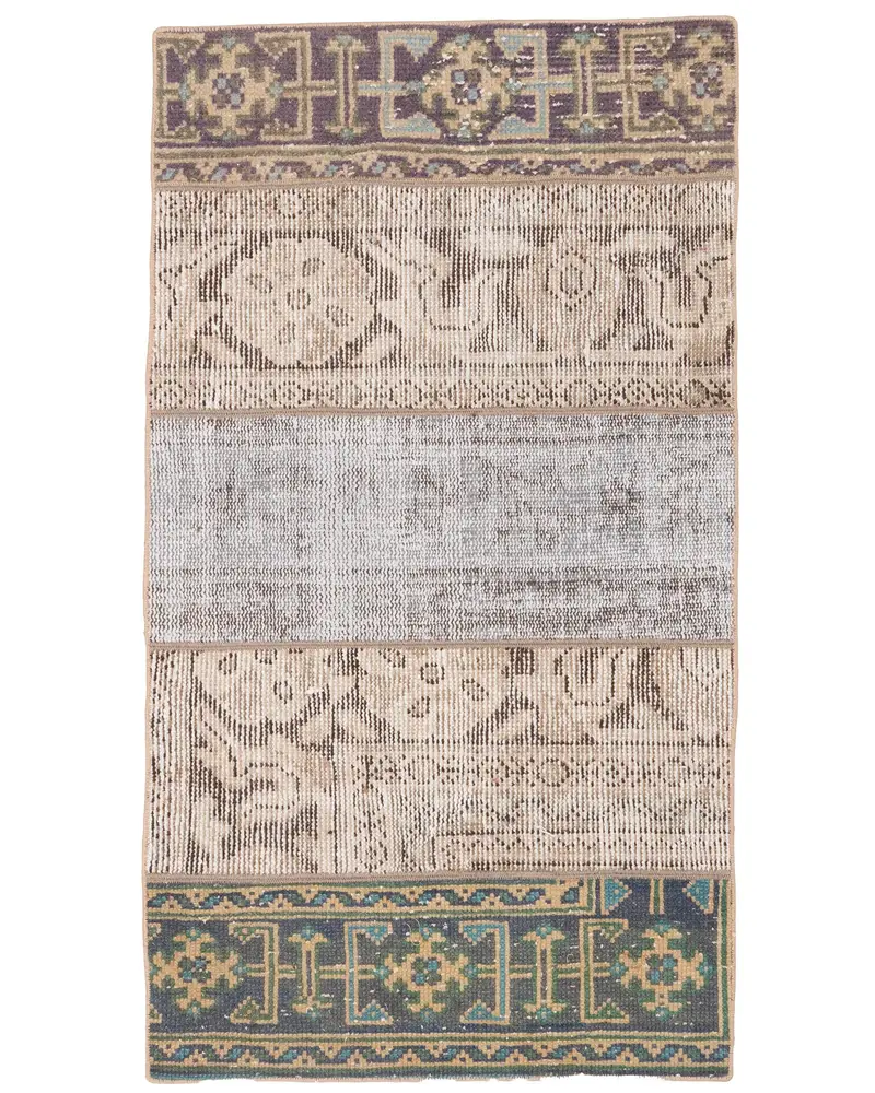 Eleganter beige Teppich, 2,1 x 3,7 Fuß, abstraktes Design