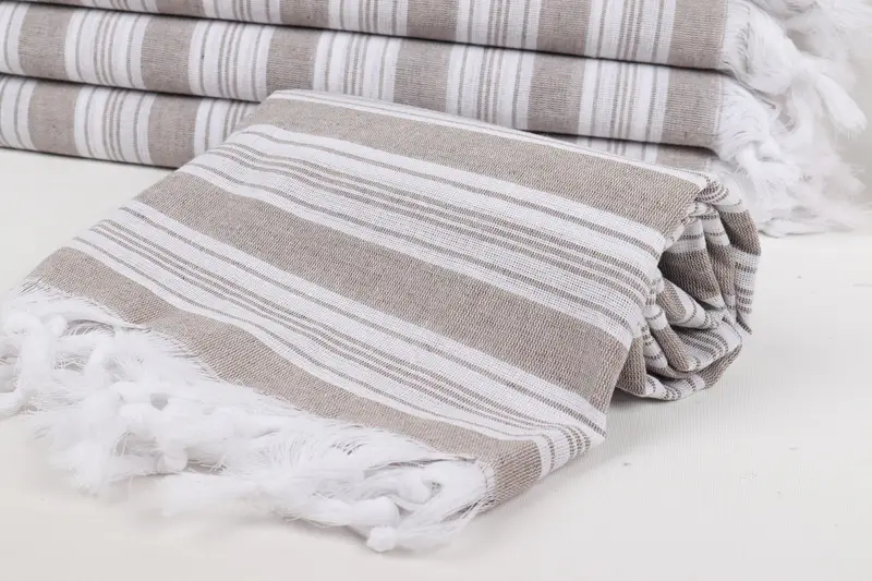 Bridal Shower Gift, Customized Towels, Organic Cotton Towel, Bachelorette Party Favors, Quick-Dry Beach Towel, 70x40 Cotton Striped Towel - 4