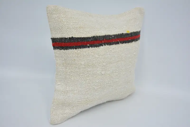 Traditional Cushion, Pattern Throw Cushion Case, 16x16 White Cushion Cover, Pillow Sham, Pillow for Sofa, Boho Pillow Sham Cover, Kilim Cushion Sham - 3