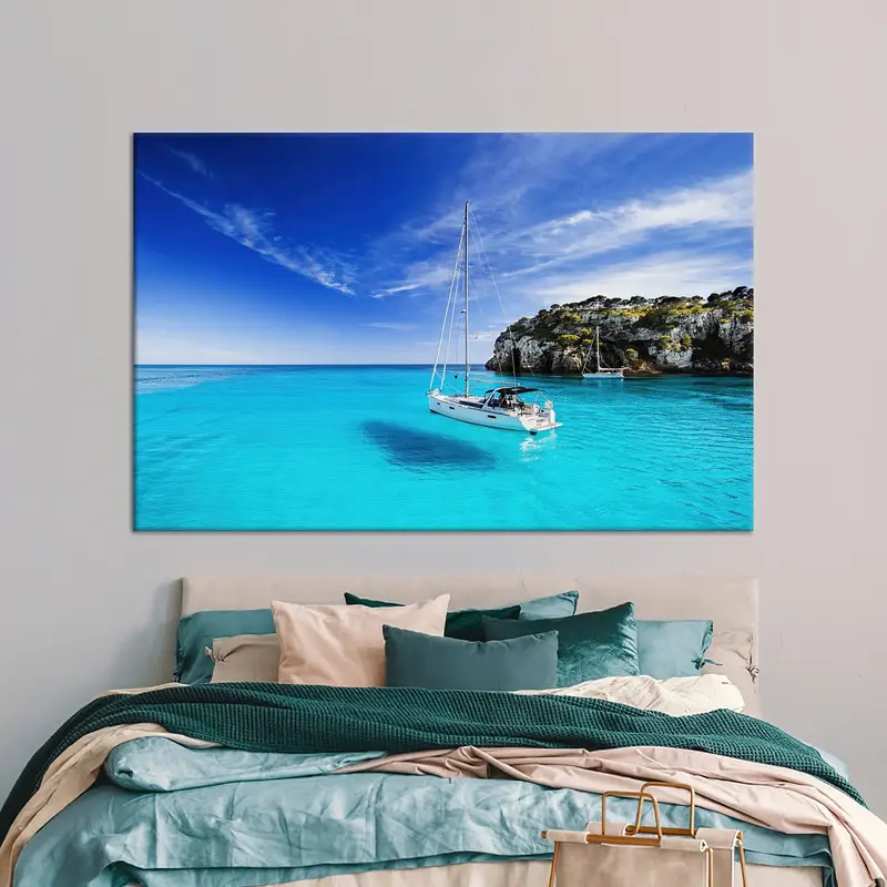 Okyanus Rüyası: Tropikal Deniz Manzaralı Baskılı Kanvas Tablo