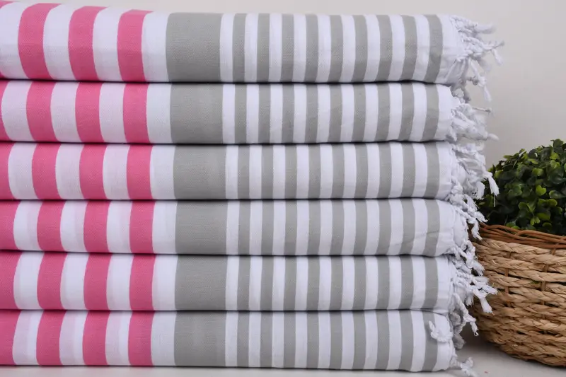 Organic Towel, Bachelorette Gifts, Lightweight Turkish towel, Housewarming Gift, Beach Towel Bulk, Bridal Shower Gifts, 68x36 Cotton Striped Towel - 2