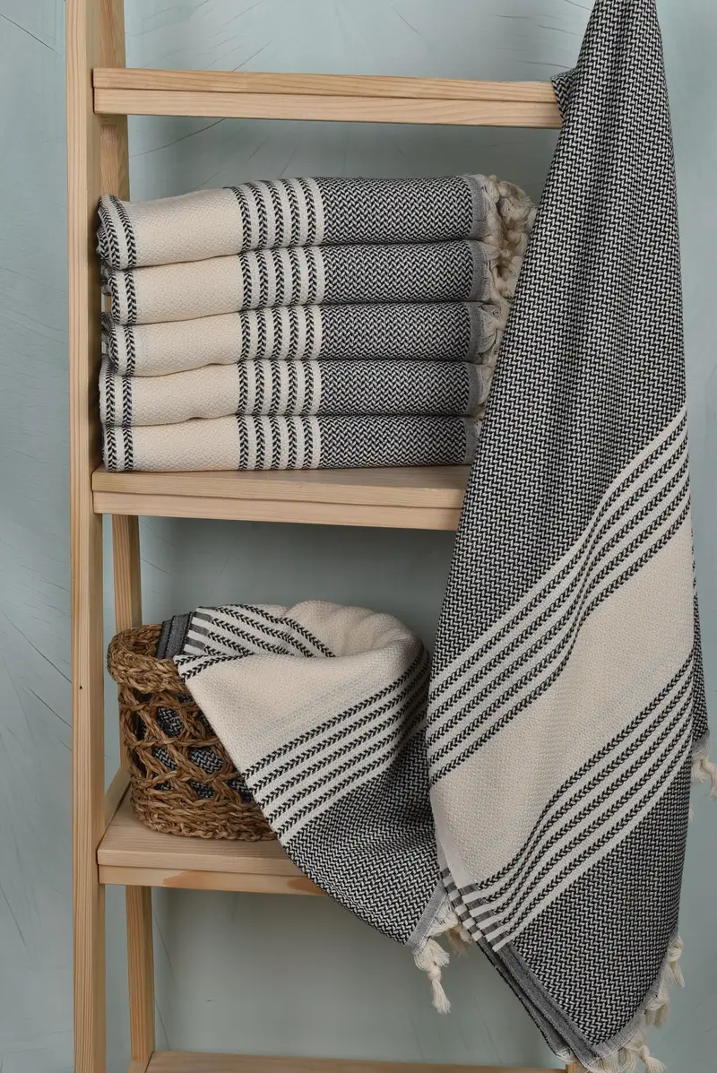 Best Wedding Gift, Spa Towel, Personalized Wedding Gift, Xmas Gifts, Family Gift Basket, Peshtemal Towel, Handmade Gift, 70x40 Cotton Striped Towel - 3