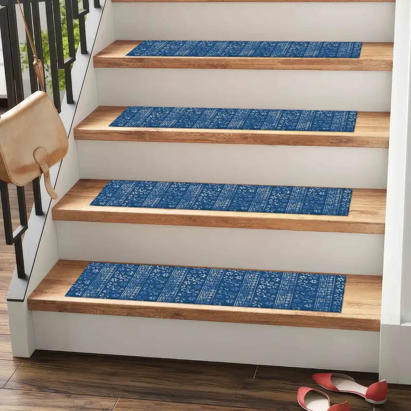 Kilim Design Printed Rug: Ethnic, Geometric, Boho Stair Rug