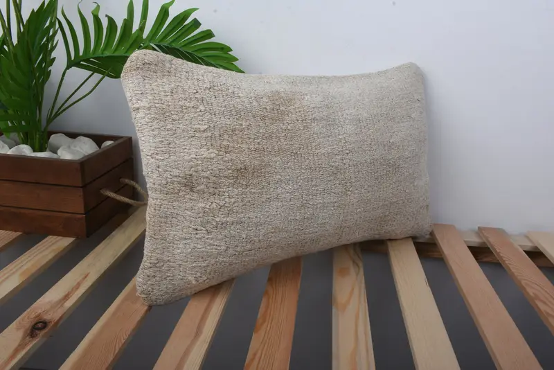 Tribal Cushion, Boho Pillow, Kilim Pillow Cover, Christmas Cushion Case, Accent Cushion, Cushion, 12x20 Beige Pillow Case, Gift Pillow - 4
