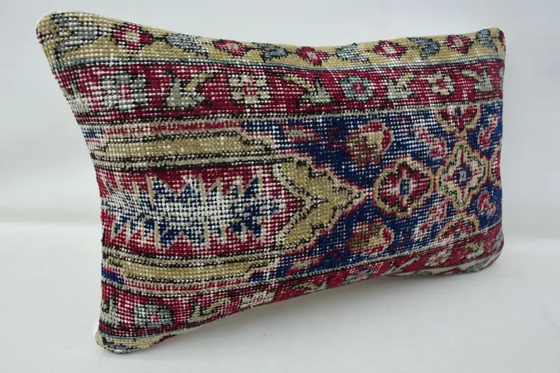 Home Decor Pillow, 12x20 Blue Pillow Sham, Natural Cushion Cover, Cushion Case, Vintage Pillow, Muted Cushion, Kilim Pillow Cover, Pillow for Couch - 2