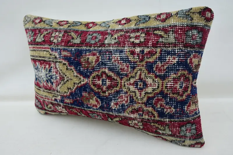 Home Decor Pillow, 12x20 Blue Pillow Sham, Natural Cushion Cover, Cushion Case, Vintage Pillow, Muted Cushion, Kilim Pillow Cover, Pillow for Couch - 3