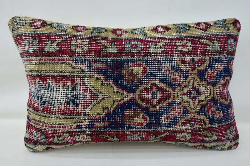 Home Decor Pillow, 12x20 Blue Pillow Sham, Natural Cushion Cover, Cushion Case, Vintage Pillow, Muted Cushion, Kilim Pillow Cover, Pillow for Couch - 4