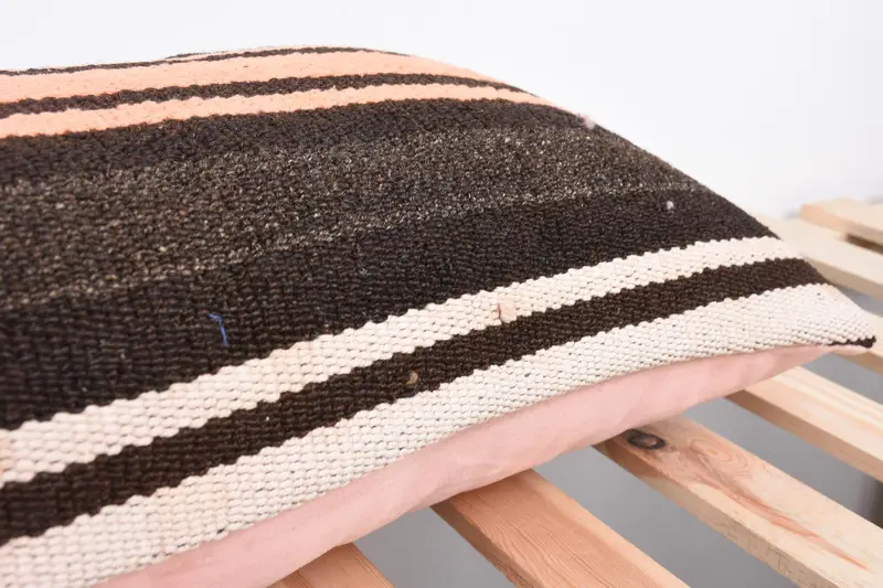 Cushion Cover, Pattern Throw Cushion, Antique Pillows, Turkish Kilim Pillow, 12x36 Pink Cushion Case, Anatolian Cushion Case, Turkish Pillow - 7