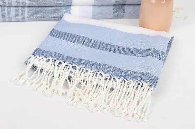 70x40 Cotton Striped Towel, Wedding Gift Ideas, Gift For Her, Sand-resistant towel, Embroidery Towel, Custom Wedding Gifts, Turkish Towel Monogram - 5