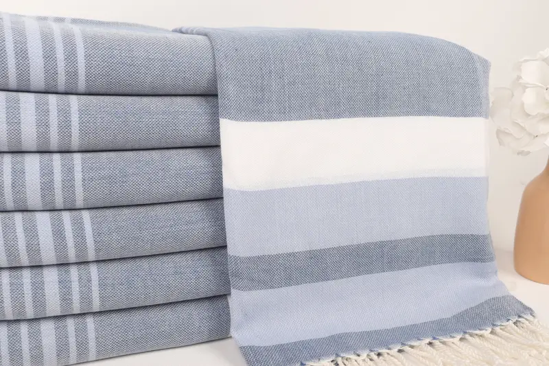 70x40 Cotton Striped Towel, Wedding Gift Ideas, Gift For Her, Sand-resistant towel, Embroidery Towel, Custom Wedding Gifts, Turkish Towel Monogram - 2