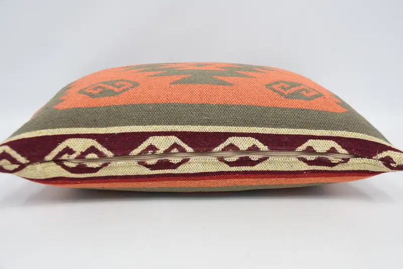 Kilim Pillow, Vintage Pillow, 20x28 Orange Pillow Sham, Cotton Pillow, Bolster Throw Pillow Case, Pillow Case, Interior Designer Pillow - 6