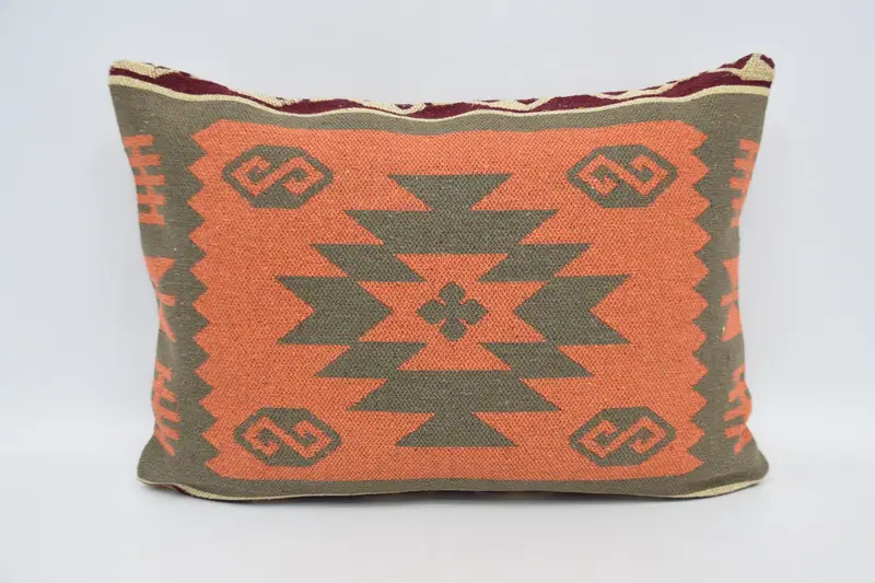 Kilim Pillow, Vintage Pillow, 20x28 Orange Pillow Sham, Cotton Pillow, Bolster Throw Pillow Case, Pillow Case, Interior Designer Pillow - 5