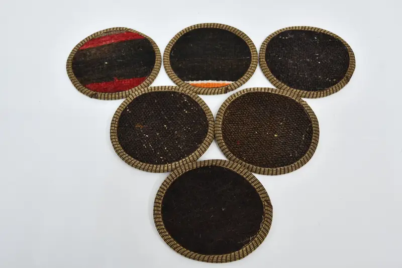 Posavasos redondos bohemios, elegante juego de posavasos marrones