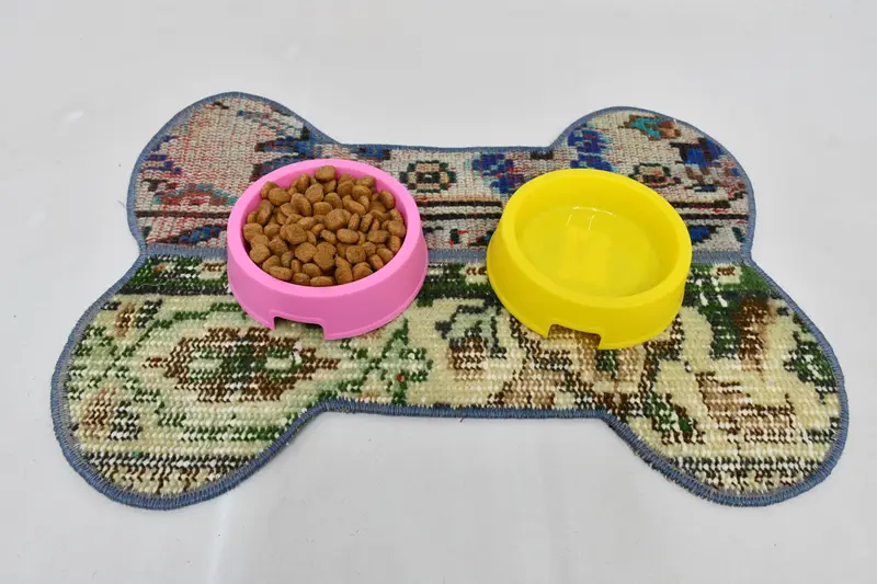 Bohemian Blue and Brown Wool Round Placemat, Traditional Bohemian Design Placemat