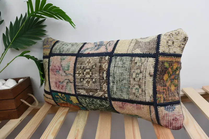 12x24 Brown Cushion, Pillow for Couch, Decorative Cushion, Pillow Cover, Ikat Cushion, Pillow for Sofa, Armchair Pillow, Kilim Pillow Cover - 5
