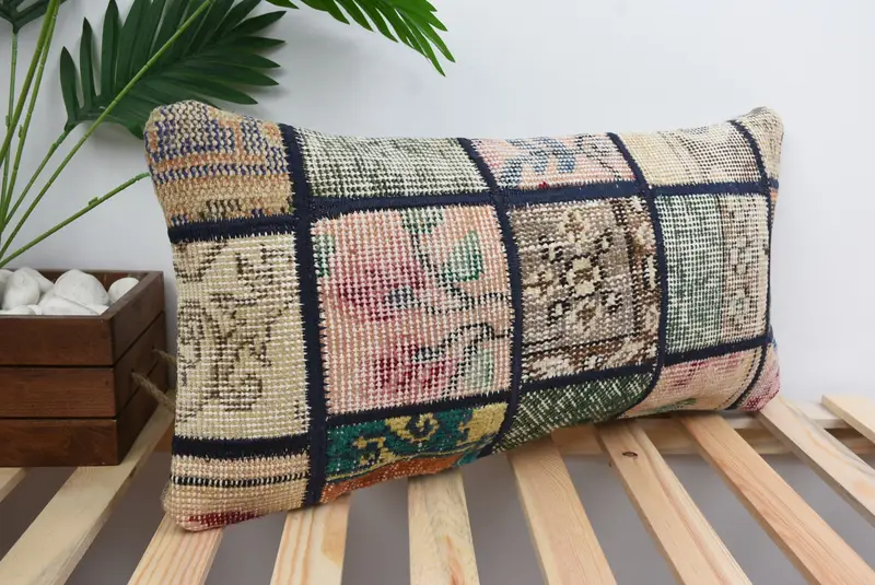 12x24 Brown Cushion, Pillow for Couch, Decorative Cushion, Pillow Cover, Ikat Cushion, Pillow for Sofa, Armchair Pillow, Kilim Pillow Cover - 4