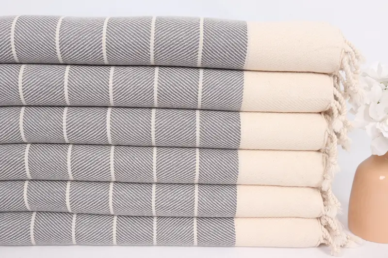 Wedding Gift, Turkish Towel Hand Towel, Gym Towel, Organic Towel, Grandma Gift, Gift For Him, Bathroom Towels, 36x16 Cotton Striped Towel, Spa Towel - 3