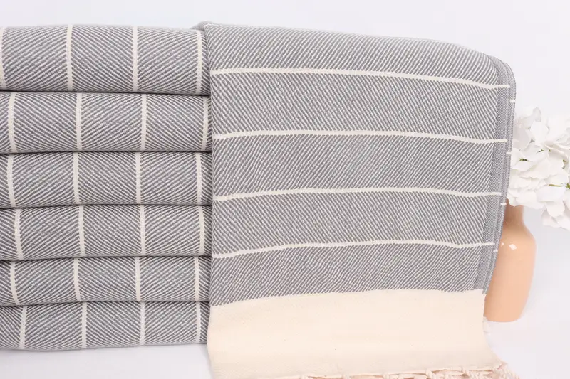 Wedding Gift, Turkish Towel Hand Towel, Gym Towel, Organic Towel, Grandma Gift, Gift For Him, Bathroom Towels, 36x16 Cotton Striped Towel, Spa Towel - 2