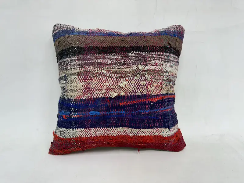 Morroccon Kilim Cushion Pillow Cover, Turkish Pillow, Throw Kilim Pillow, Ikat Pillow Case, Turkish Kilim Pillow, Cushion, 20x20 Purple Cushion Case - 1