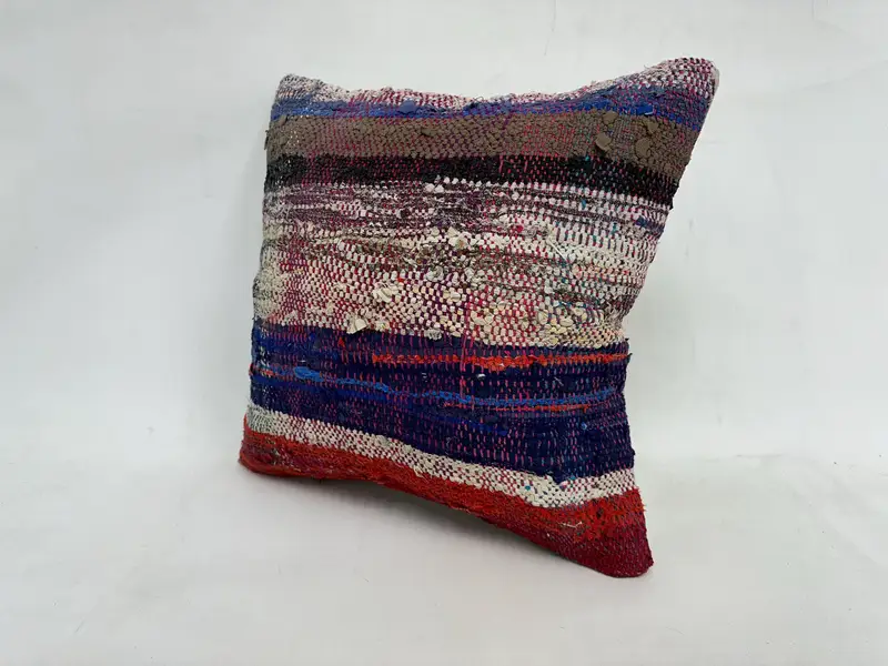 Morroccon Kilim Cushion Pillow Cover, Turkish Pillow, Throw Kilim Pillow, Ikat Pillow Case, Turkish Kilim Pillow, Cushion, 20x20 Purple Cushion Case - 4