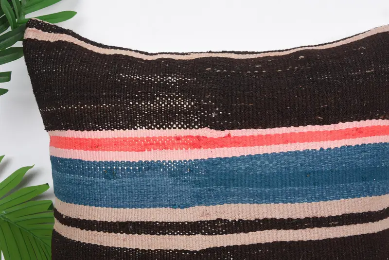 20x20 Black Pillow Case, Outdoor Patio Pillow Case, Cushion, Gift Pillow, Throw Kilim Pillow, Ethnical Kilim Rug Pillow, Bohemian Cushion Cushion - 2