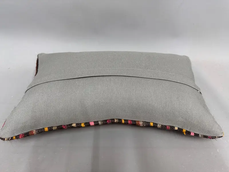 Handmade Kilim Cushion, Vintage Kilim Throw Pillow, 12x20 Rainbow Cushion Case, Boho Throw Pillow Sham, Cushion Case, Interior Designer Pillow - 7