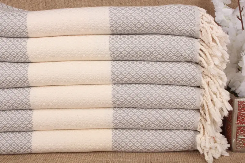 ライトグレーコットンタオルブライドメイドギフト、36x71インチ