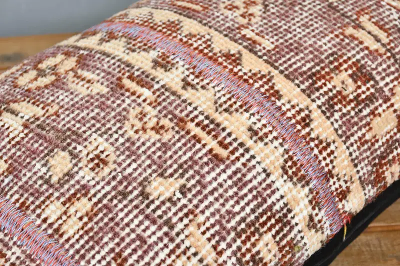 12x20 Brown Cushion Case, Handwoven Cushion Case, Kilim Pillow, Pillow Case, Throw Kilim Pillow, Vintage Kilim Throw Pillow, Cozy Throw Cushion - 3