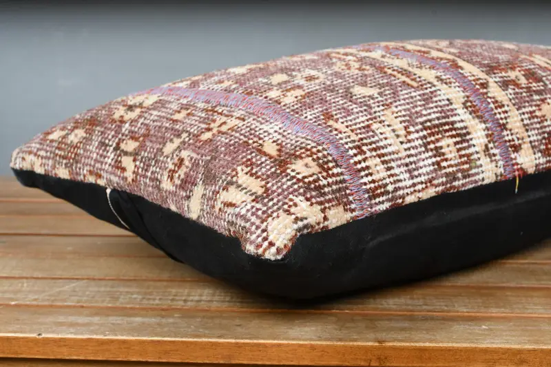 12x20 Brown Cushion Case, Handwoven Cushion Case, Kilim Pillow, Pillow Case, Throw Kilim Pillow, Vintage Kilim Throw Pillow, Cozy Throw Cushion - 4